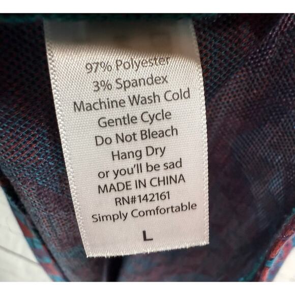 LuLaRoe Dress Women’s Size L Amelia Purple Stretch Geometric Pleated Classy - Picture 3 of 5